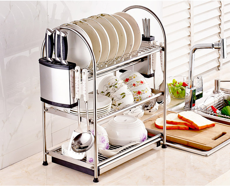 Kệ Nhà Bếp Giá Kệ Để Bát Đĩa Đa Năng Bằng Inox Cao Cấp H38