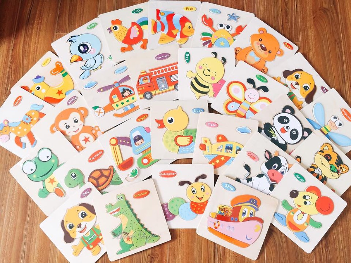 Combo 10 tranh ghép hình nổi cho bé MK004