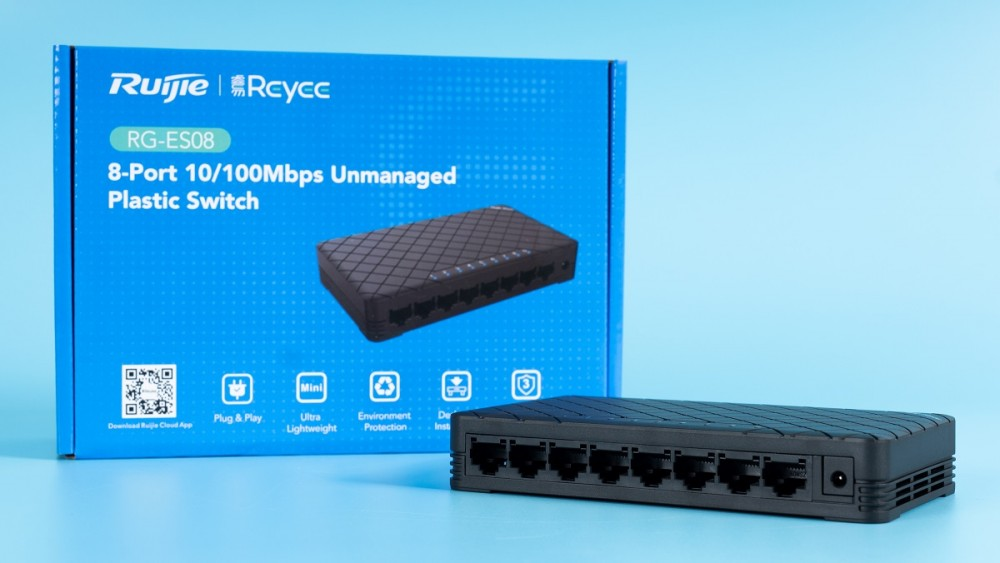 Switch Ruijie Reyee RG-ES08 8-Port 10/100 Mbps - Hàng Chính Hãng 