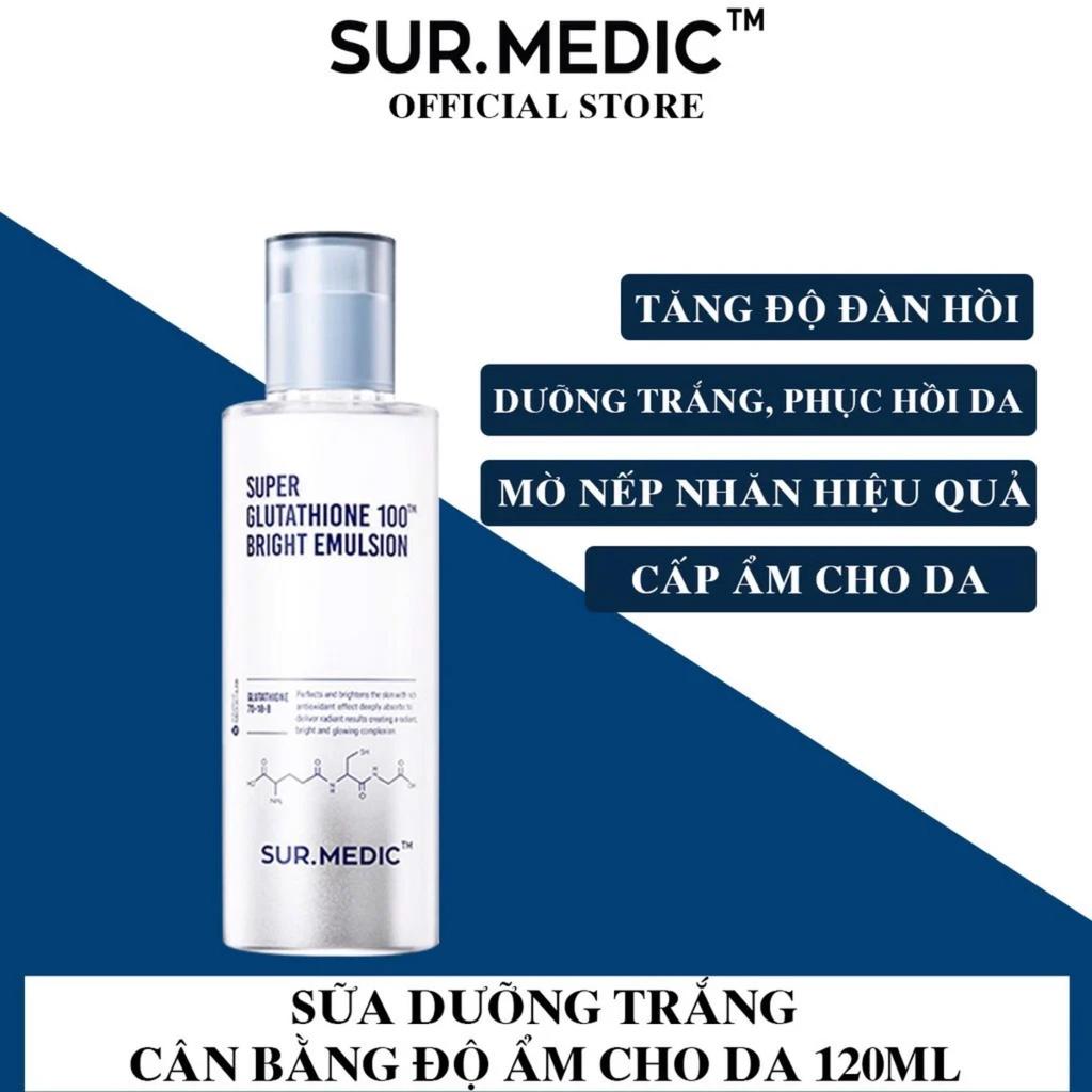 Sữa Dưỡng Trắng Da Sur Medic Super Glutathione 100 Bright Emulsion 120ml