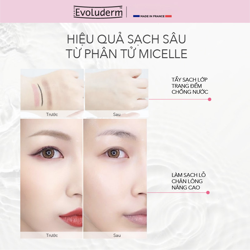 Nước tẩy trang Evoluderm Eau Micellaire 500ml