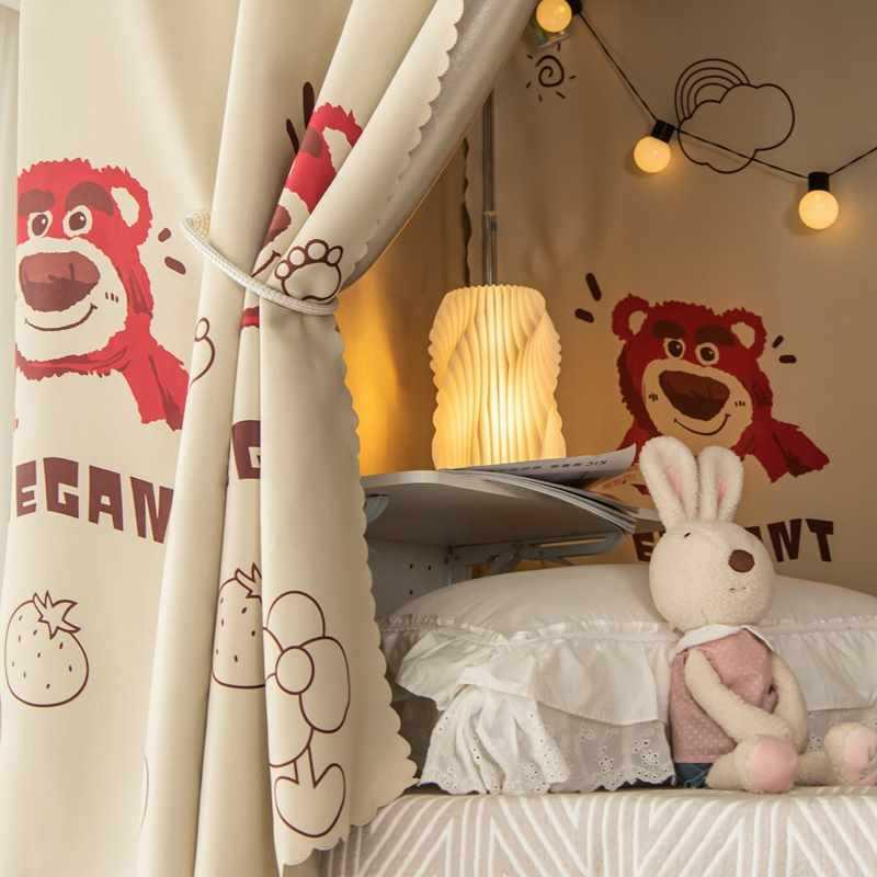 Giá thấp nhất rèm giường sinh viên ký túc xá giường tầng trên dày bóng mạnh giường tầng dưới ký túc xá nữ đơn giản lưới chống muỗi tích hợp rèm che cửa sổ