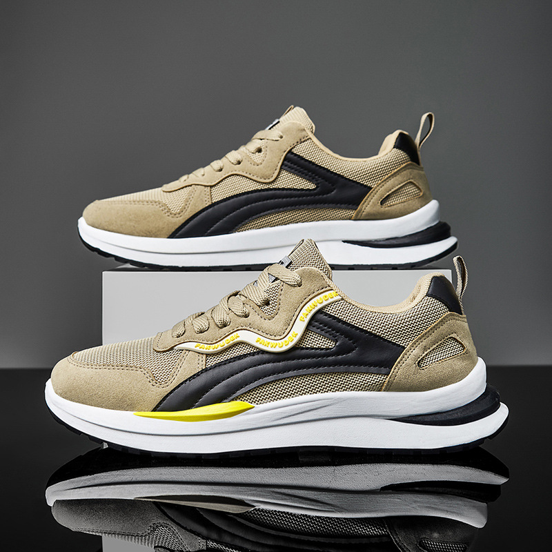 Giày Thể Thao Nam GEMI - Giày Sneaker Màu Xám - Kaki, Giày Thể Thao Giúp Tăng Chiều Cao Tự Tin Ra Ngoài - G5471