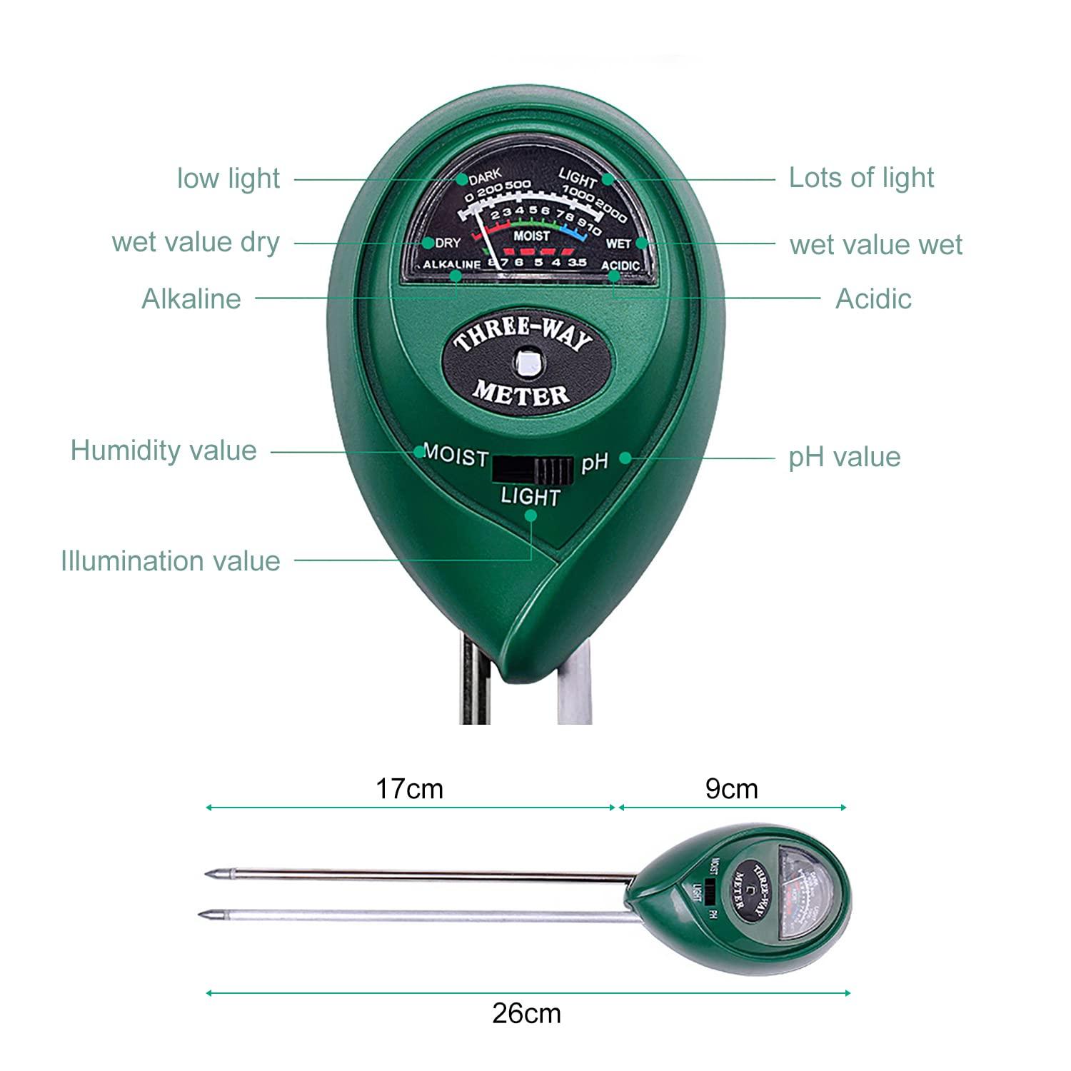 1 TEST / PH / PH / LIGHT PH TESTER, Bộ dụng cụ làm vườn cho cỏ, bình làm vườn, cánh tay thực vật, không có pin