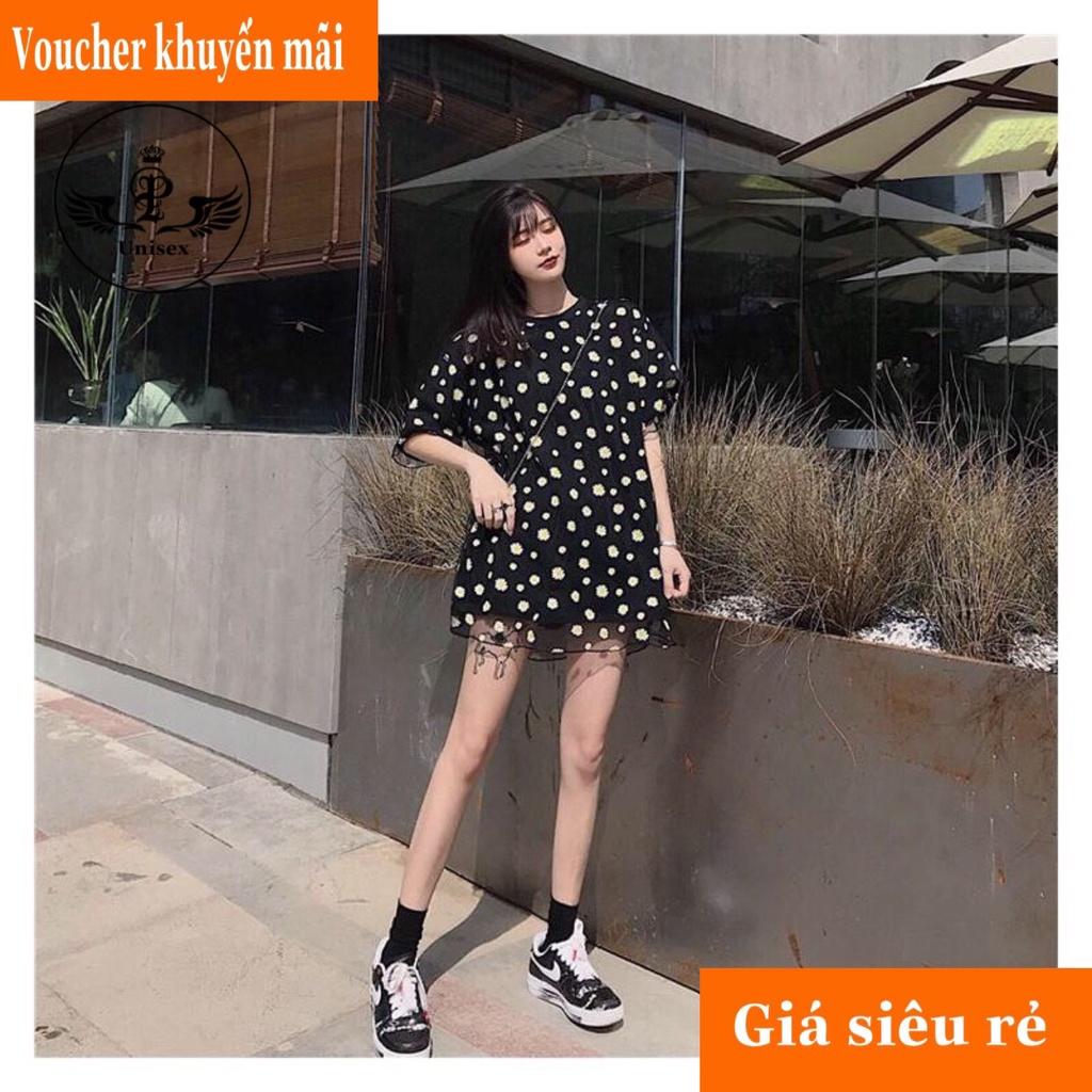 Áo Lưới Hoa Cúc , Form Rộng Phong Cách Unisex - Set Áo Kèm Lót ( kèm video shop tự quay