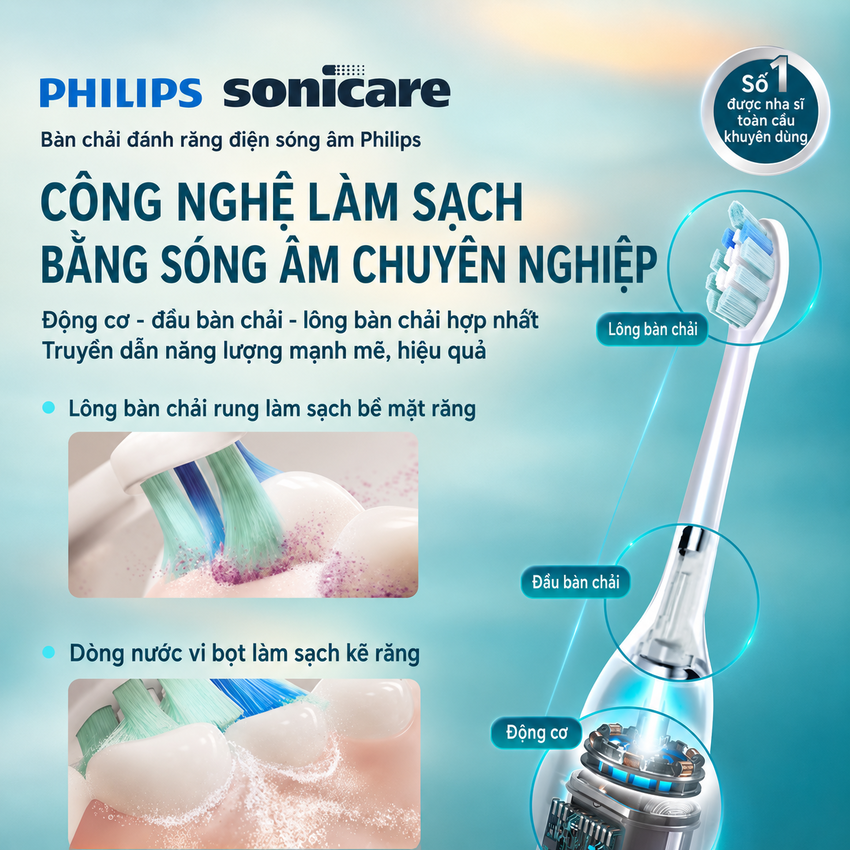 Bàn chải đánh răng điện thương hiệu Hà Lan cao cấp Philips DiamondClean Series 1 HX5070 - Hàng nhập khẩu