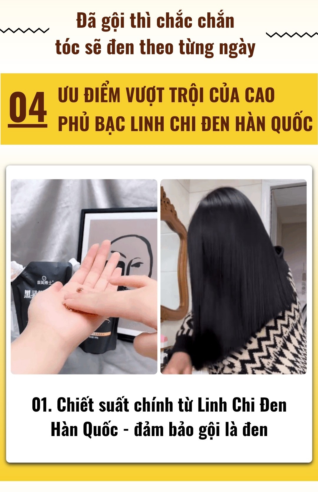 Dầu gội cao phủ bạc linh chi đen