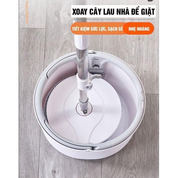 Bộ Lau Nhà Thông Minh CAO CẤP Thùng Vắt Xoay Tròn 360 Độ