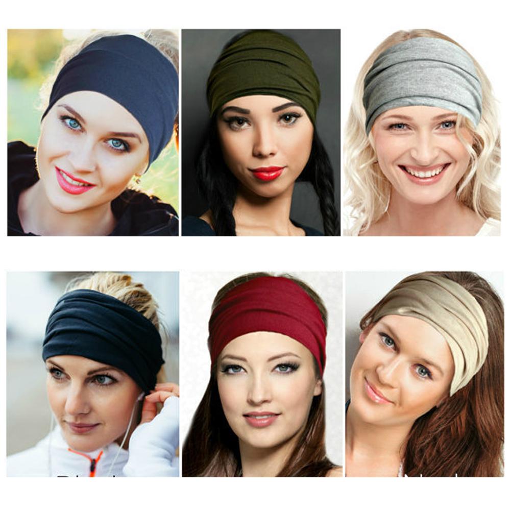 Phụ nữ mới rộng thể thao trên băng yoga kéo dài băng kéo tóc đàn hồi solid Running Turban Head Wrap Color: green
