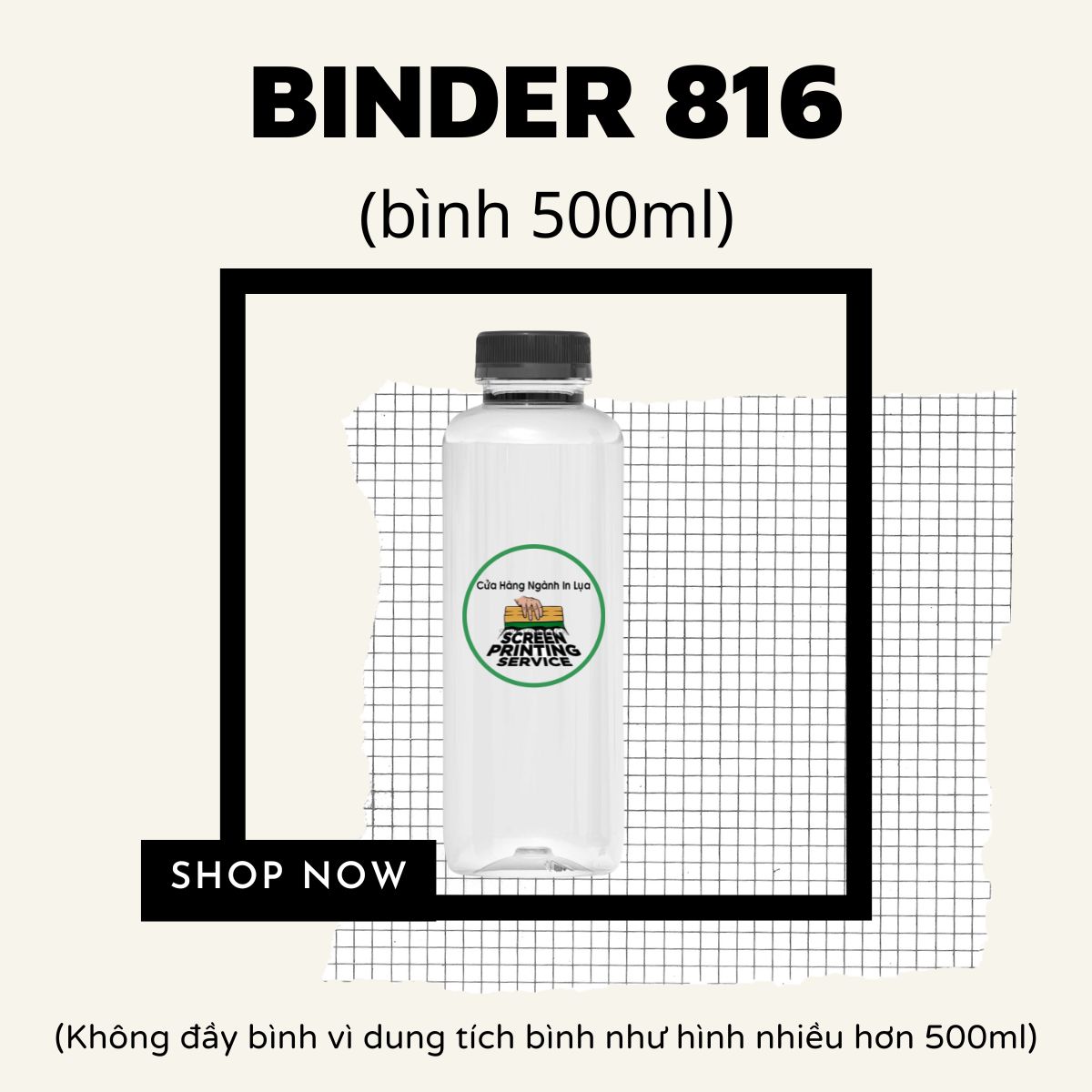 Binder 816 chất cầm màu mực in lụa hệ nước