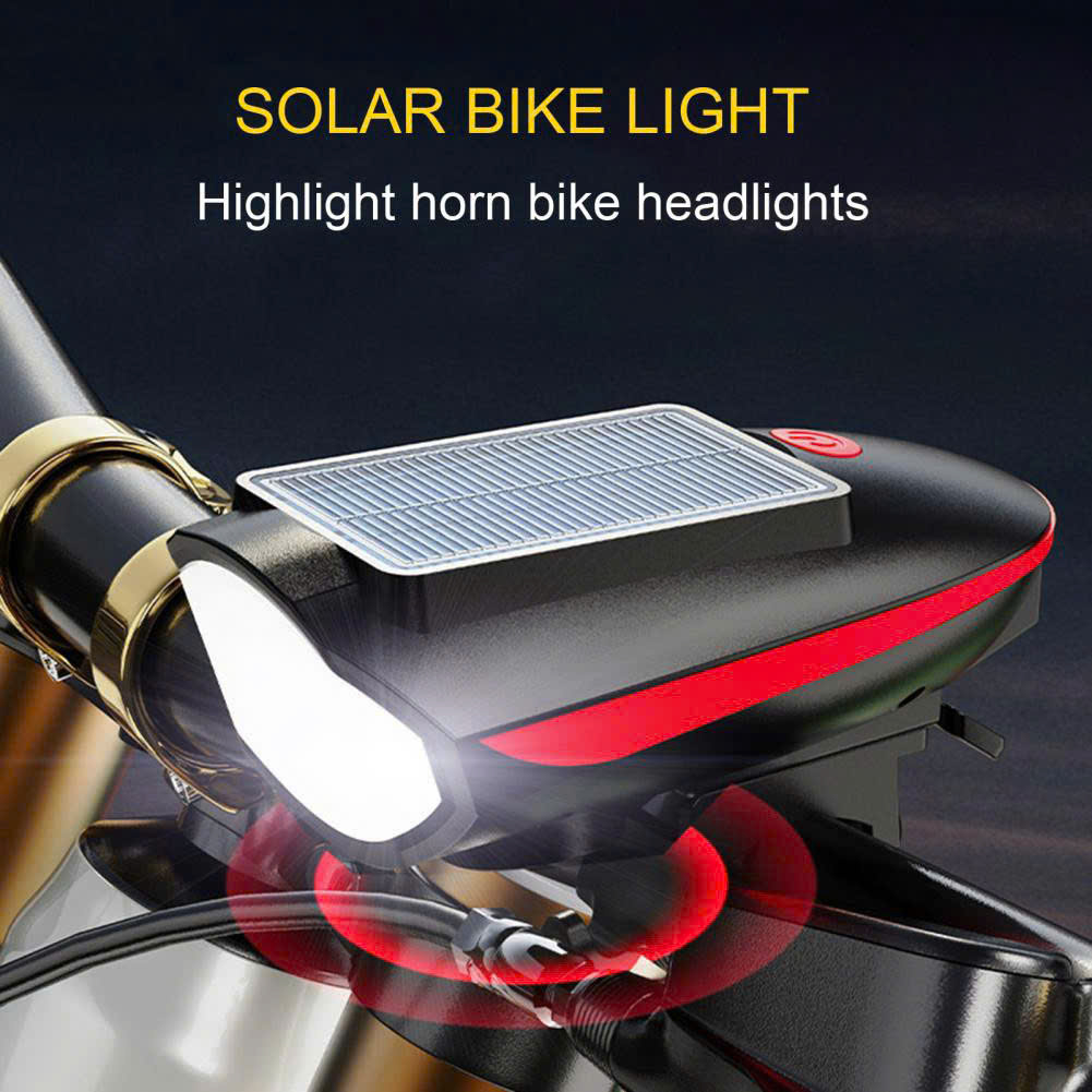 Đèn Xe Đạp Năng Lượng Mặt Trời Siêu Sáng: Có Sạc Pin, Còi Báo, Chống Thấm Nước Cao Cấp