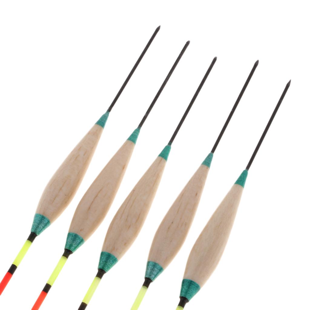5pcs Rock Fishing Buoy Plastic Wood Fishing Floats Slip Bobber Floats Purple