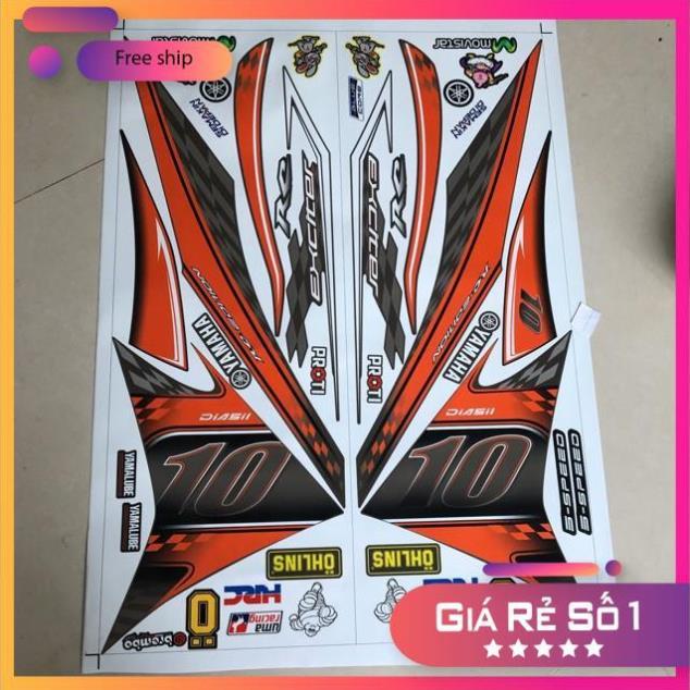 Tem rời ex 2011 số 10 dán xe xám bảo hành màu sắc vĩnh viễn