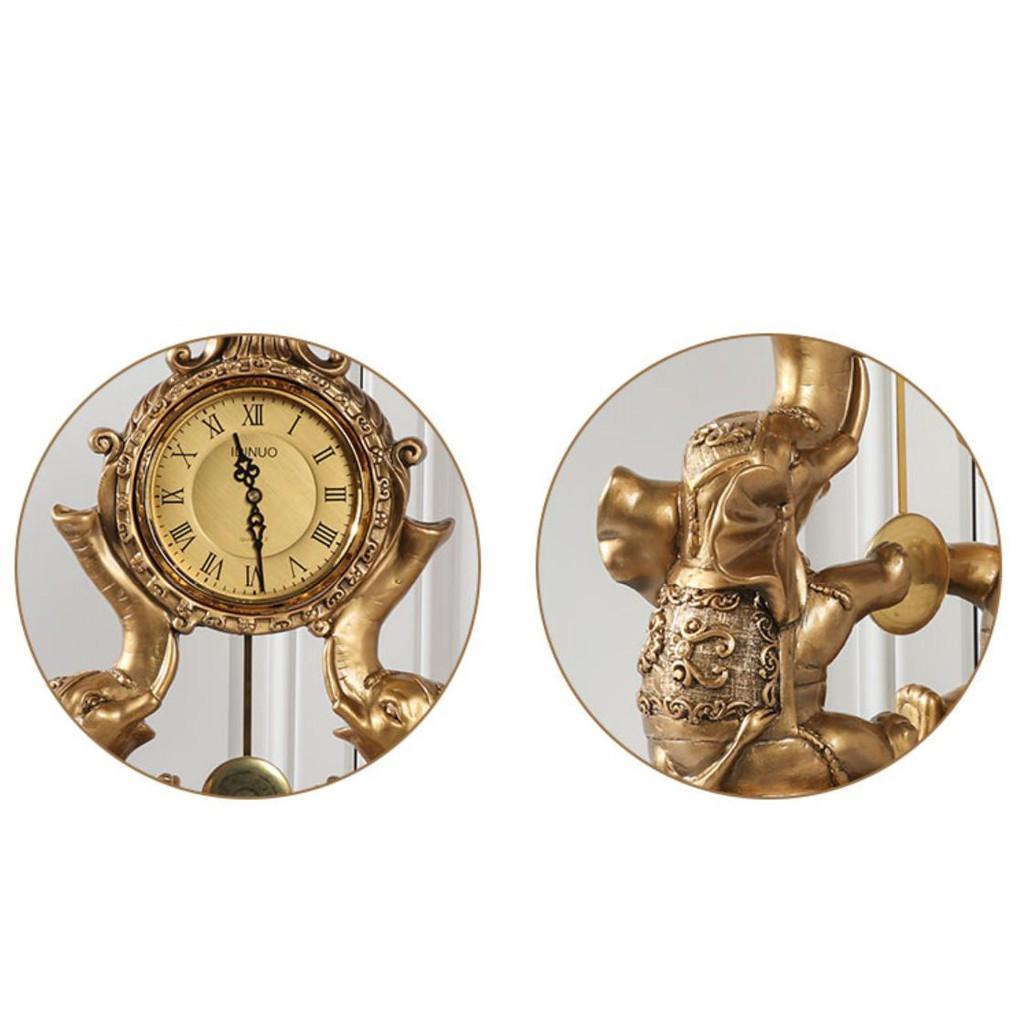 Đồng hồ để bàn họa tiết cặp voi mang phong cách tân cổ điển sang trọng DH61