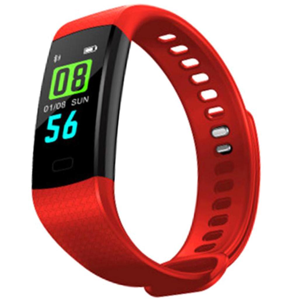 Bluetooth Smart Band Watch Fitness Tracker Bracelet Heart Rate Steps Red