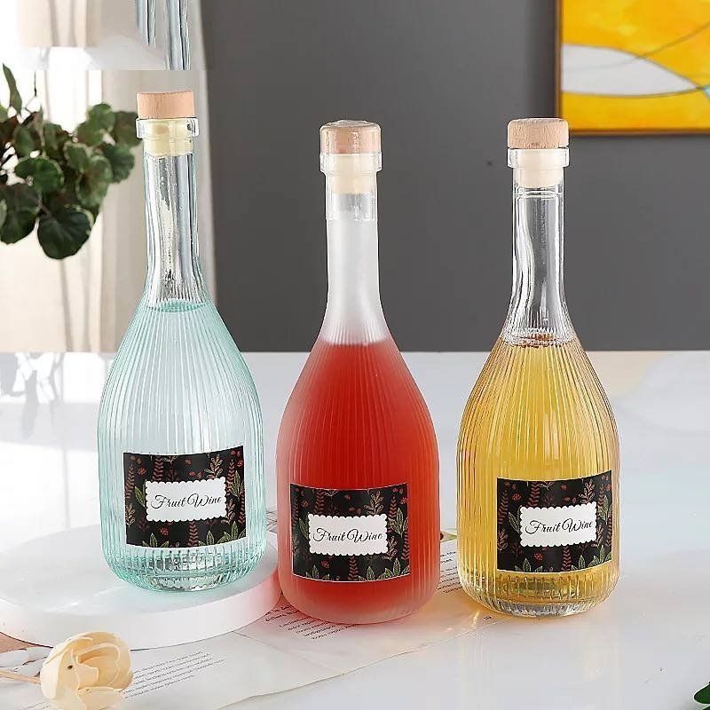 Chai Thủy Tinh 500ml Đựng Mật Ong, Đựng Rượu Nút Gỗ Chắc Chắn - Chai Trong, Chai Mờ