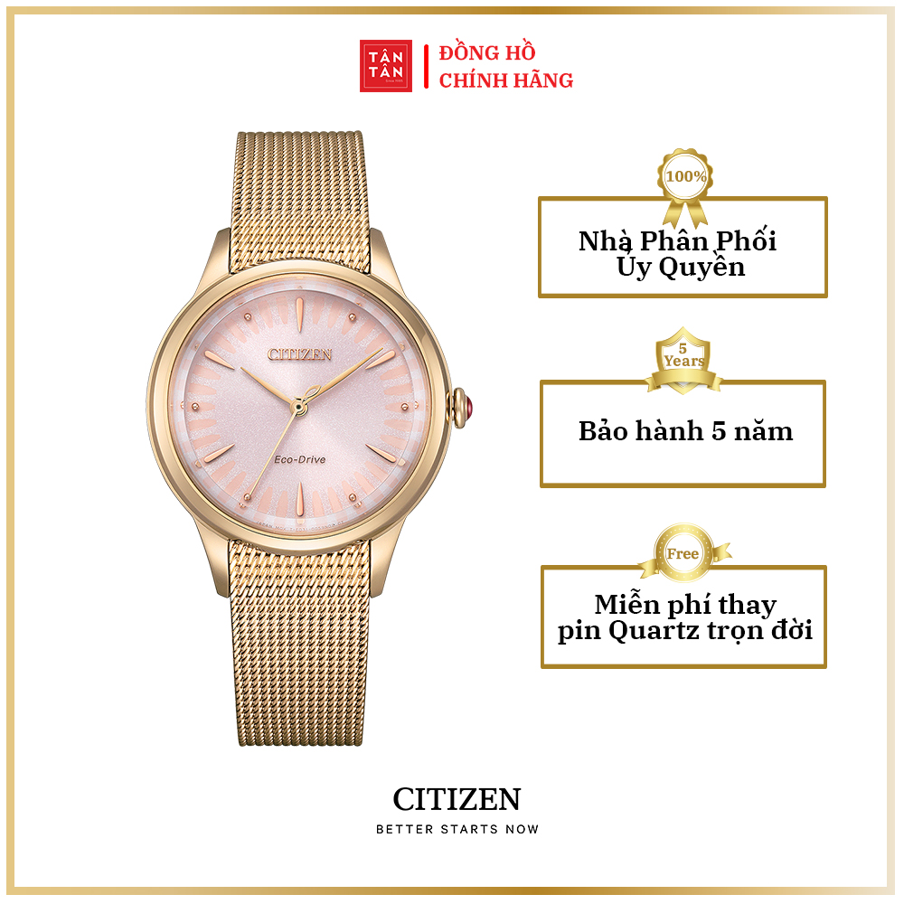 Đồng hồ Nữ Citizen Eco-Drive EM0818-82X 32.5mm