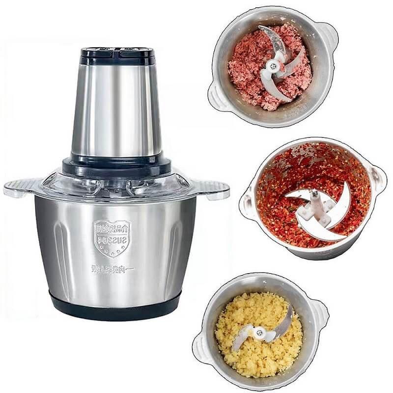 Máy xay thịt đa năng cối inox Kitchen expert 2 Lít xay sinh tố, cá, cua, rau củ quả