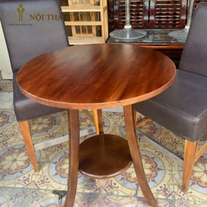 Bàn cafe gỗ 2 tầng
