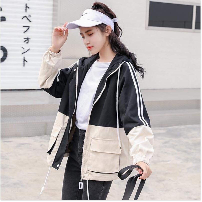 ÁO KHOÁC DÙ TAY VIỀN PHỐI MÀU