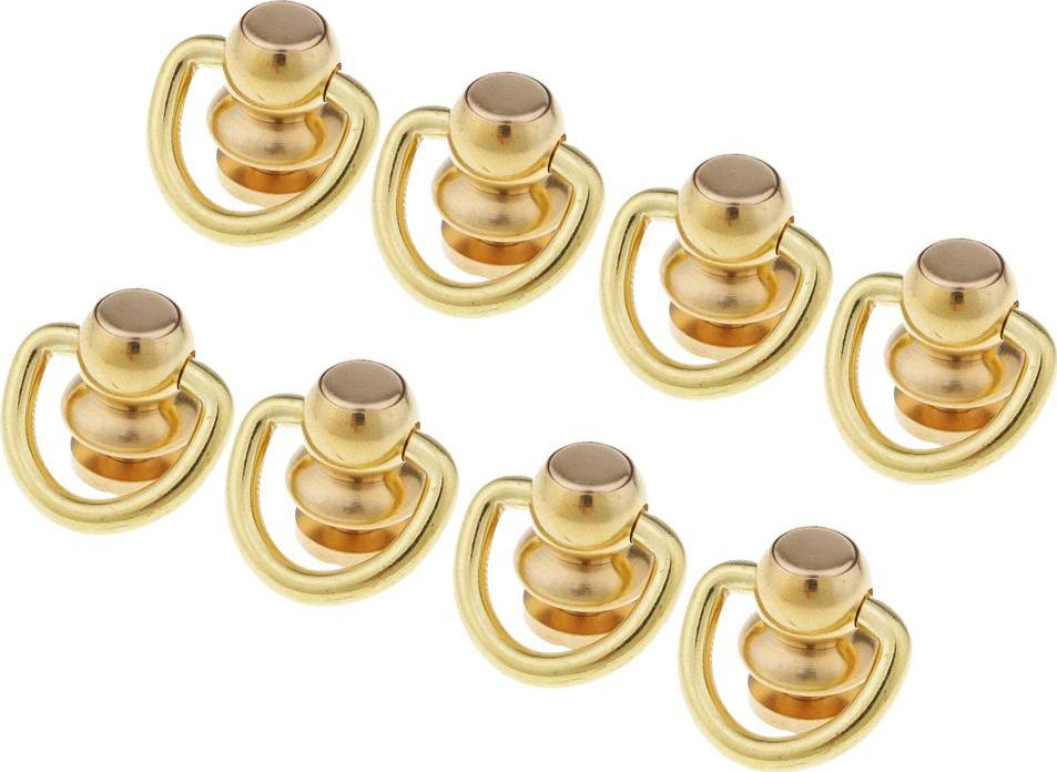 8 Bộ Đồng Móng Tay Bằng Kim Loại Đính Đinh Tán Vít Xoay 360 Độ Bóng Bài Đầu Nút Với D Vòng dễ Dàng Lắp Đặt Và