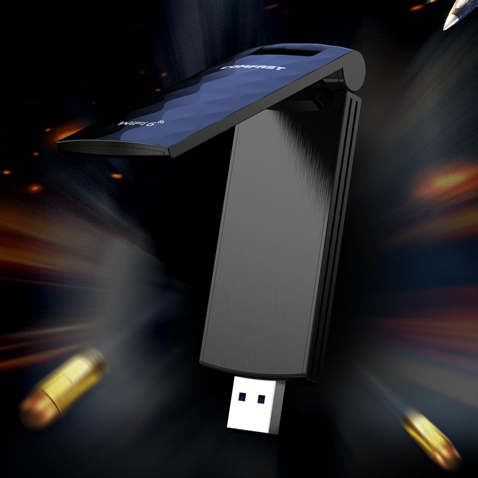 USB 3.0 WiFi 6 Adapter Wireless  1800Mbps Dual-Band Desktop Laptop PC