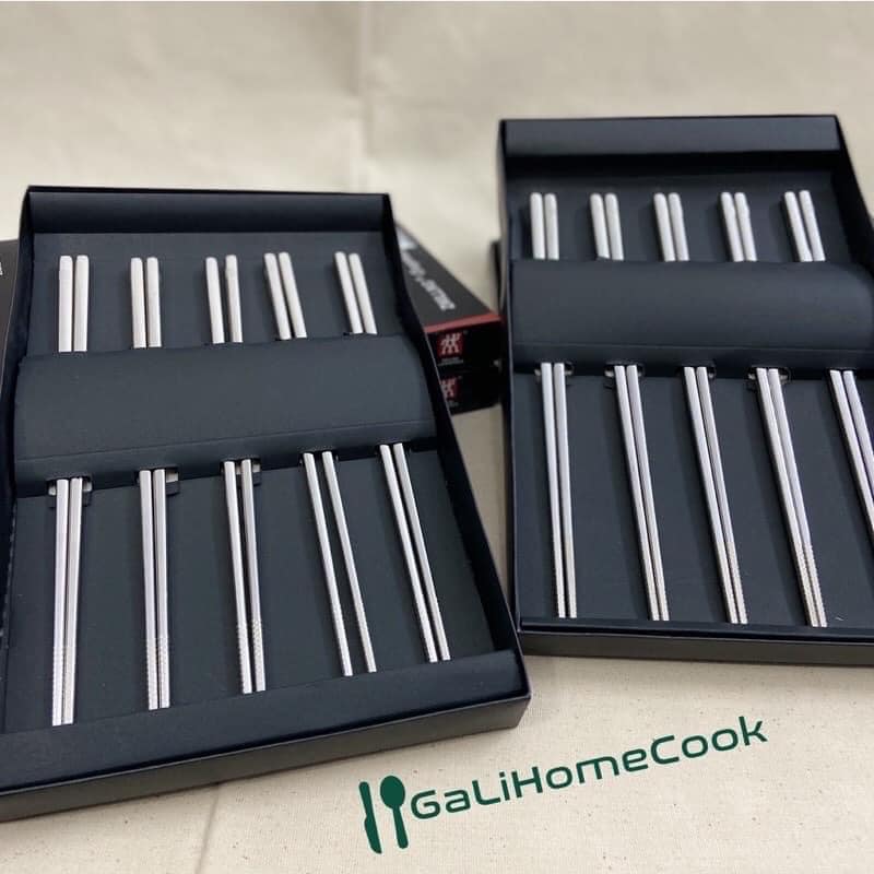 HỘP SÉT 5 ĐÔI ĐŨA INOX Hãng Zwilling Của Đức Siêu Hót Hít