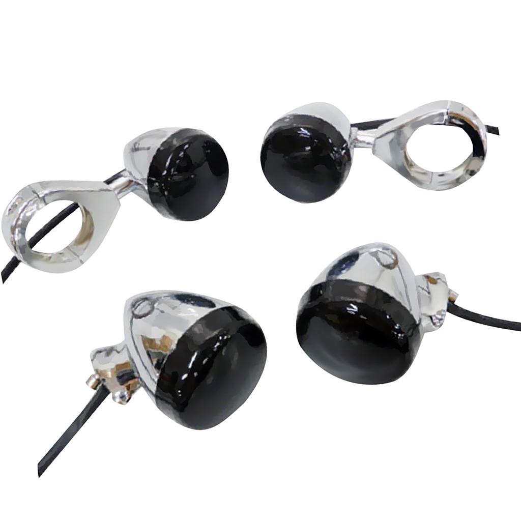 4 Pieces Motorcycle Front Rear Turn Signal Light 41mm Relocation Fork Clamps For Harley