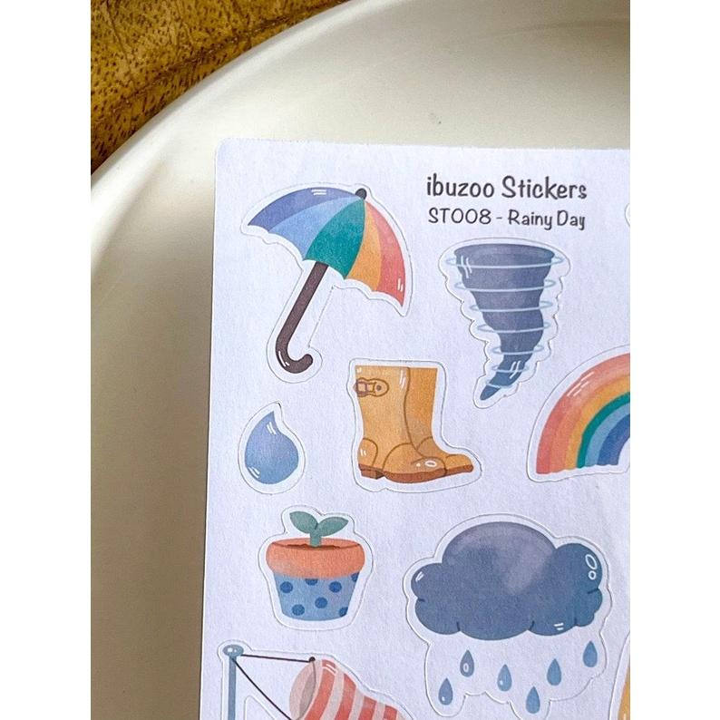 Sticker tự thiết kế - sticker sheet rainy day - hình dán sổ, nhật kí bullet journal - unim035