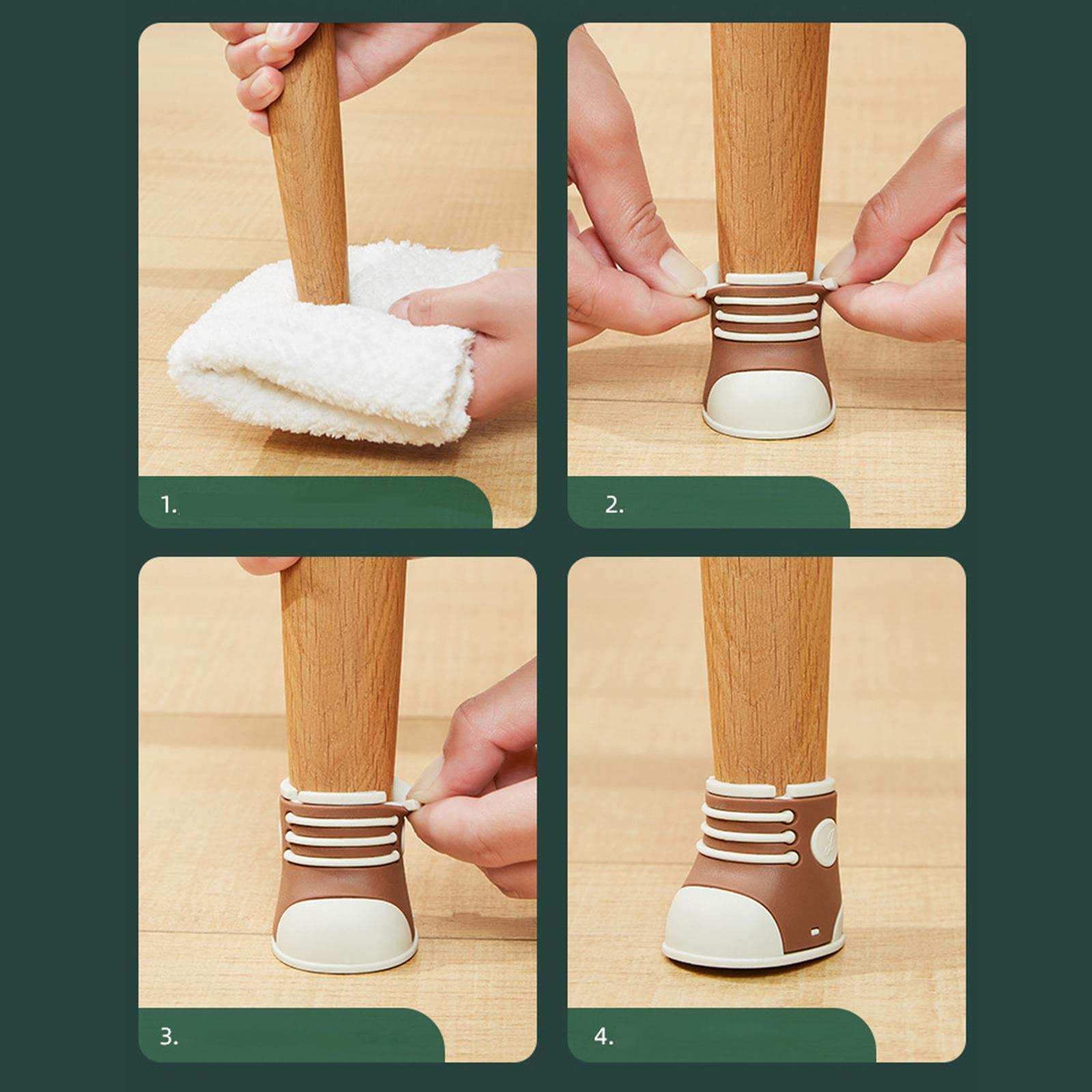 4x Chair Leg Caps Covers Pads Silicone Chair Leg Floor Protectors for Office Bed