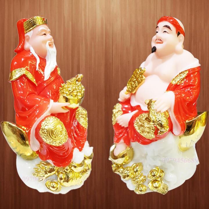 Cặp tượng thần tài ông địa đá cao cấp 8 inch - M7
