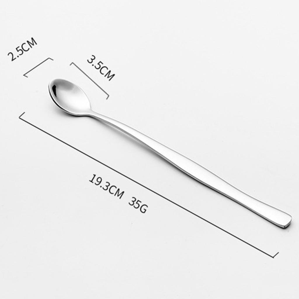 Stainless Steel Long Handle Spoon Mixing Stirring Bar Flatware Tableware