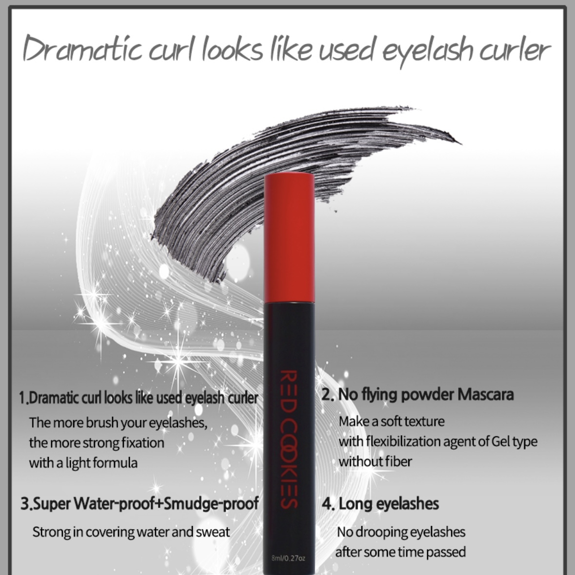 Mascara Dài Mi RED COOKIES Beaurer Curl Korea - Nối Dài Mi - Dày Mi - Không Trôi - Không Lem - Không Vón Cục