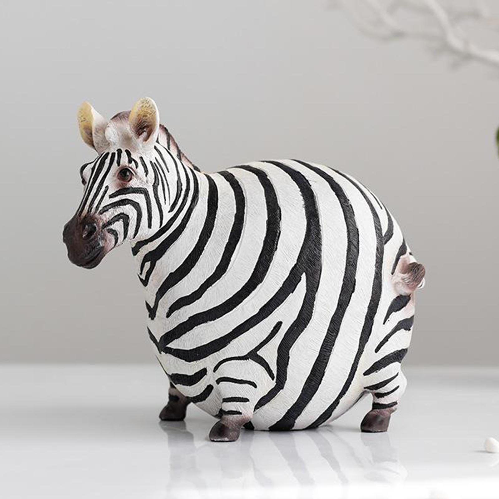 Super Cute Handmade Zebra Figurine, Resin Kids Toy, Animal Figure Model, Art Collectible, Home Office Decoration Gift