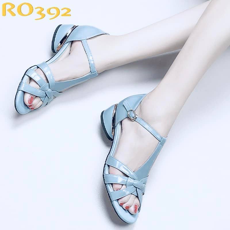 Giày sandal nữ quai đan, da bóng cao cấp ROSATA RO392 - HÀNG VIỆT NAM - BKSTORE