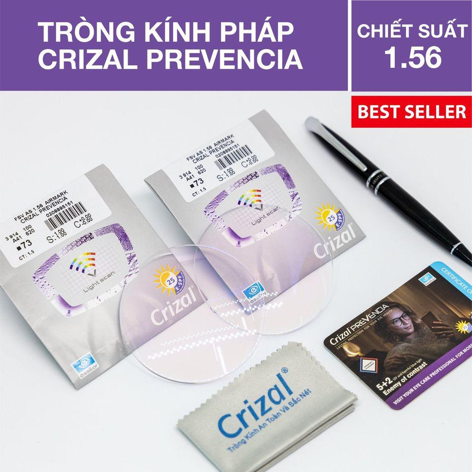 Tròng Kính cận Essilor 1.56, 1.60 và 1.67 Crizal Prevencia chính hãng Pháp