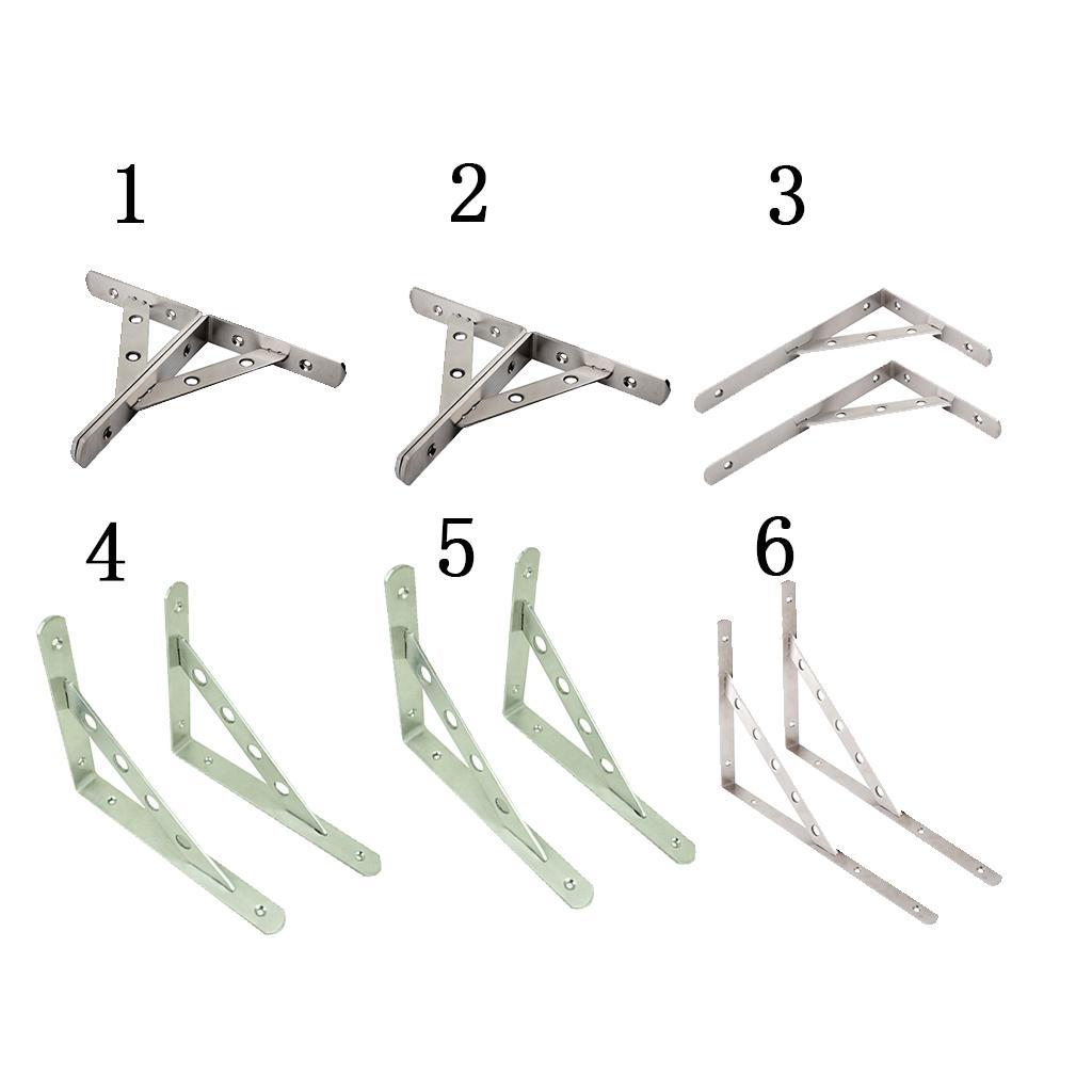 1 Pair Stainless  Shaped Wall Shelf Bracket Rack Support