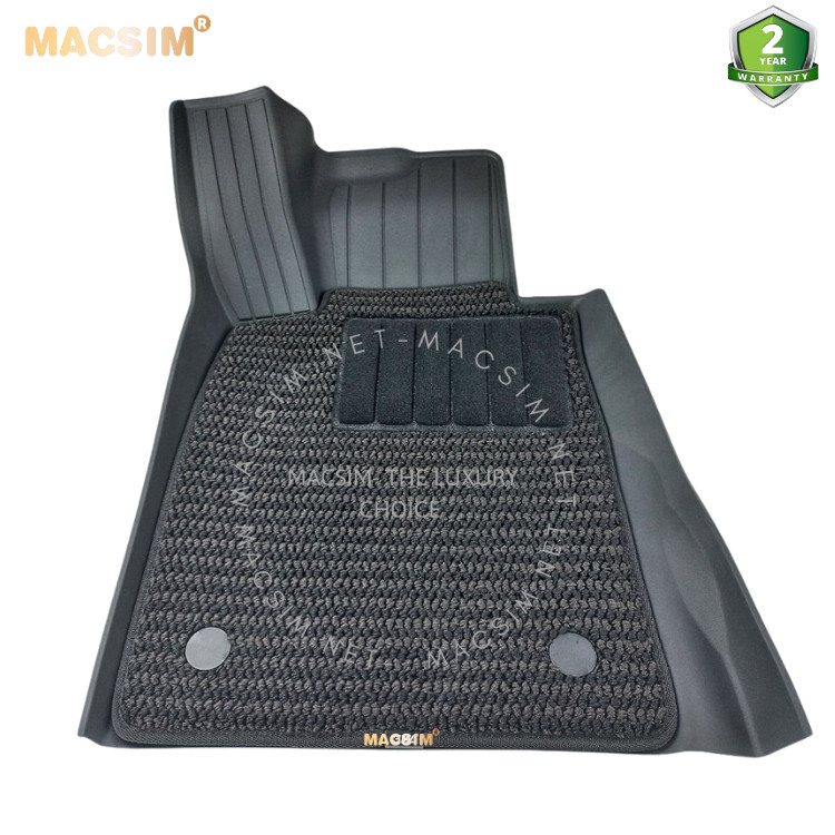Thảm lót sàn xe ô tô 2 lớp cao cấp BMW 5 series 2016-2022 nhãn hiệu Macsim 3W - chất liệu nhựa TPE đúc khuôn cao cấp - màu đen