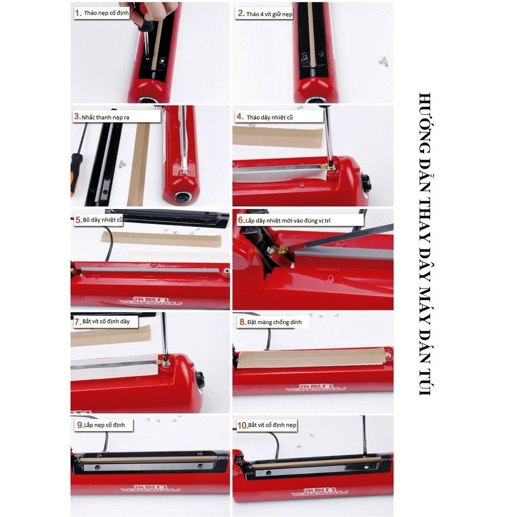 Bộ 03 Dây nhiệt thay thế máy hàn túi 400mm