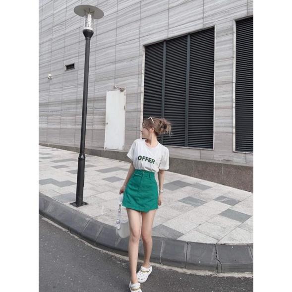 SET ÁO THUN OFFER PHỐI CHÂN VÁY GIẢ QUẦN COTON