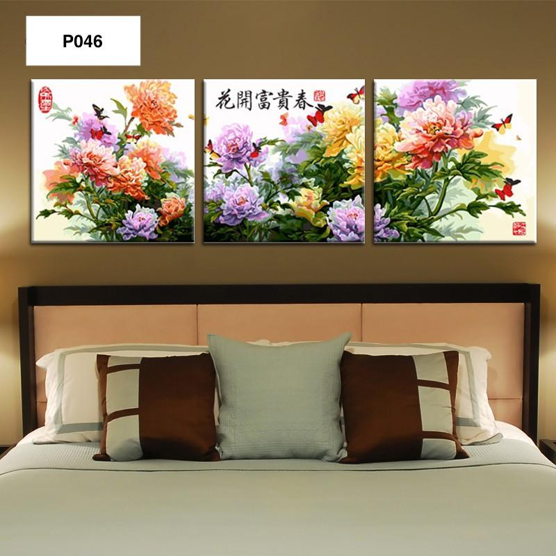 Bộ combo 3 tranh số hóa tự tô màu kỹ thuật số / Set 3 tranh số hóa tự tô size 50x50cm