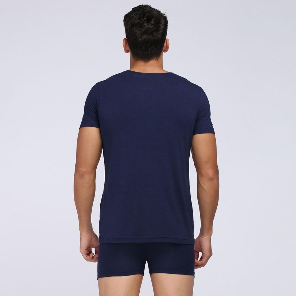 Áo Thun Nam Trơn Jockey Cotton Màu Trắng Xám Xanh Đen - 7114