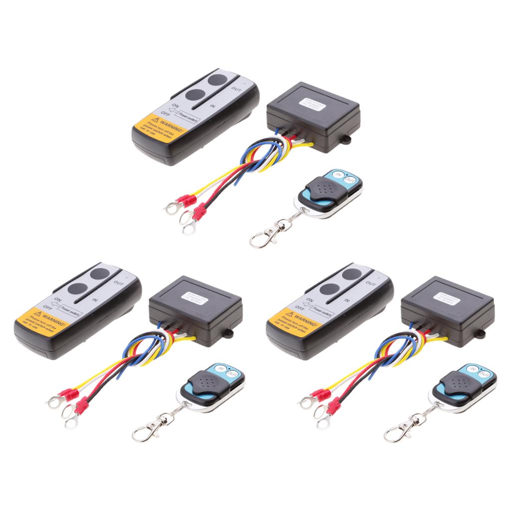 3x 12V / 50ft Wireless Remote Control Kit for Truck ATV Winch KLS-205/2