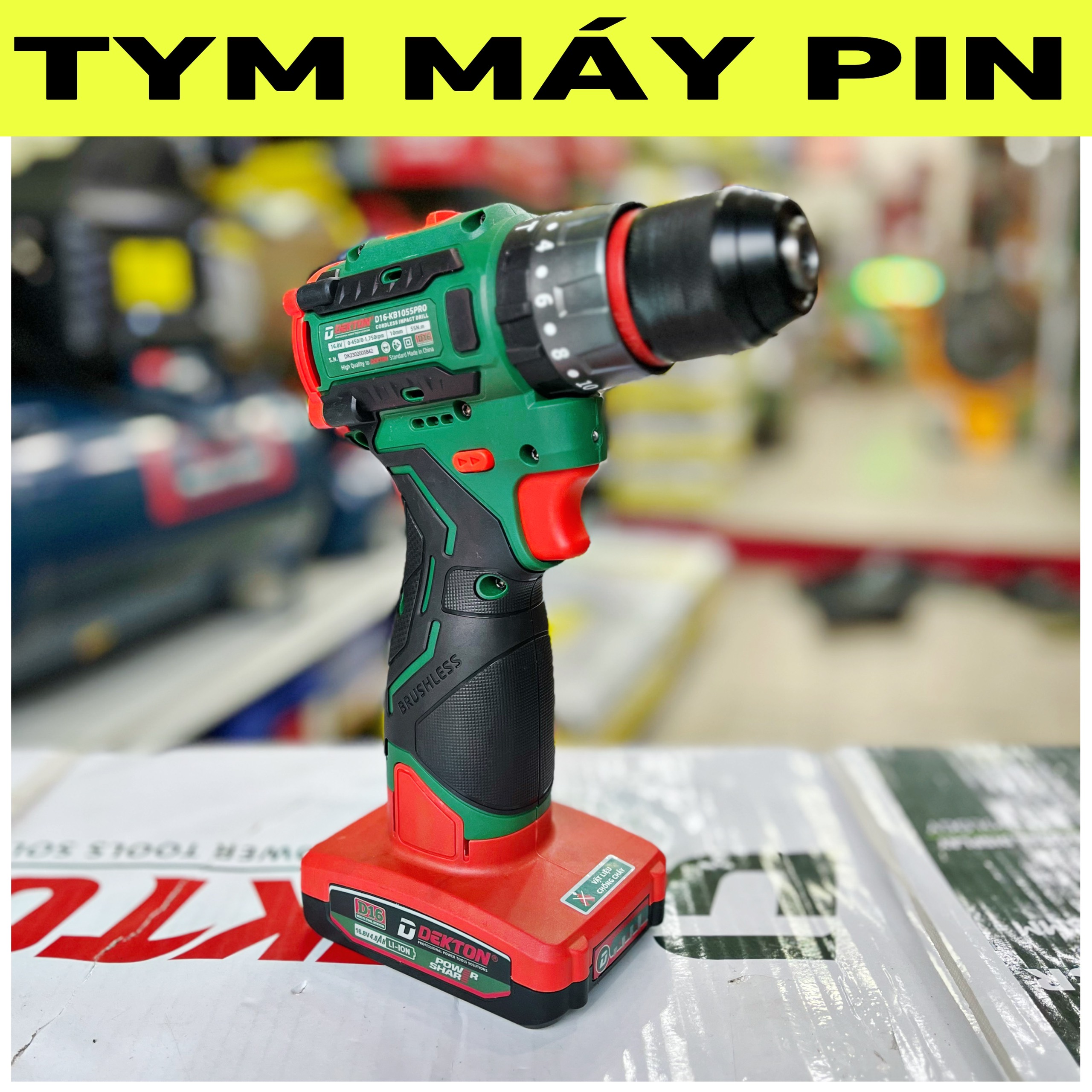 Bộ máy khoan pin 3 chức năng pin 16.8V Dekton D16-KB1055Pro Tym Máy Pin