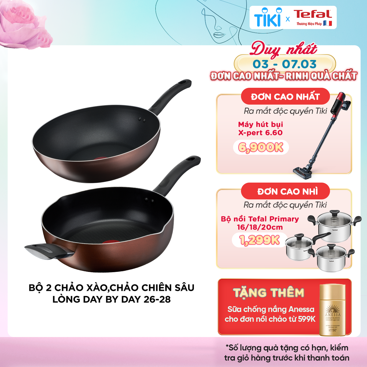 Bộ 2 chảo chống dính đáy từ Tefal Day by Day dùng cho mọi loại bếp (26cm, 28cm) - Hàng chính hãng