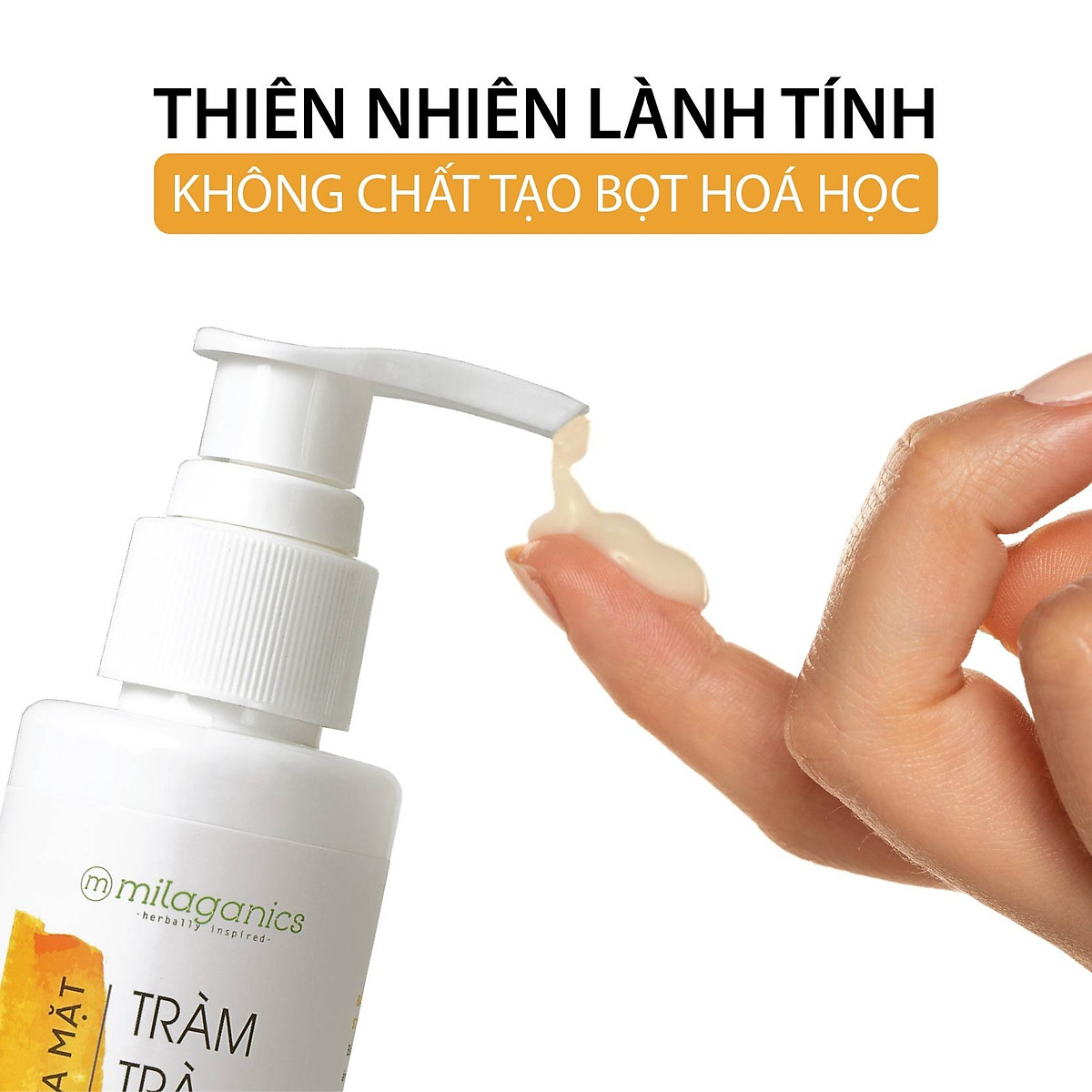 Sữa Rửa Mặt Tràm Trà Nano Nghệ Milaganics Làm sạch Chuyên Sâu Cho Da Mụn Nhạy Cảm