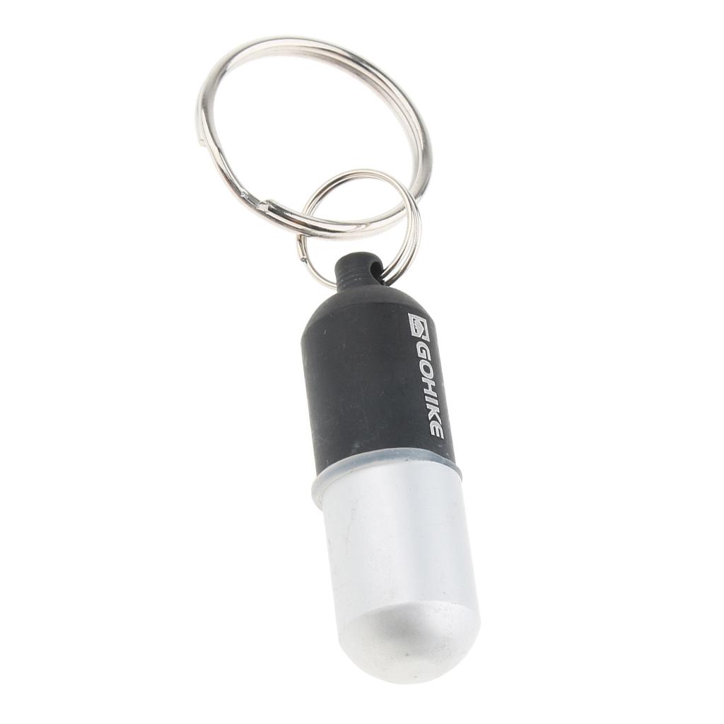 Waterproof Aluminum Pill Storage Box Keychain Capsule Tablet Bottle Black S