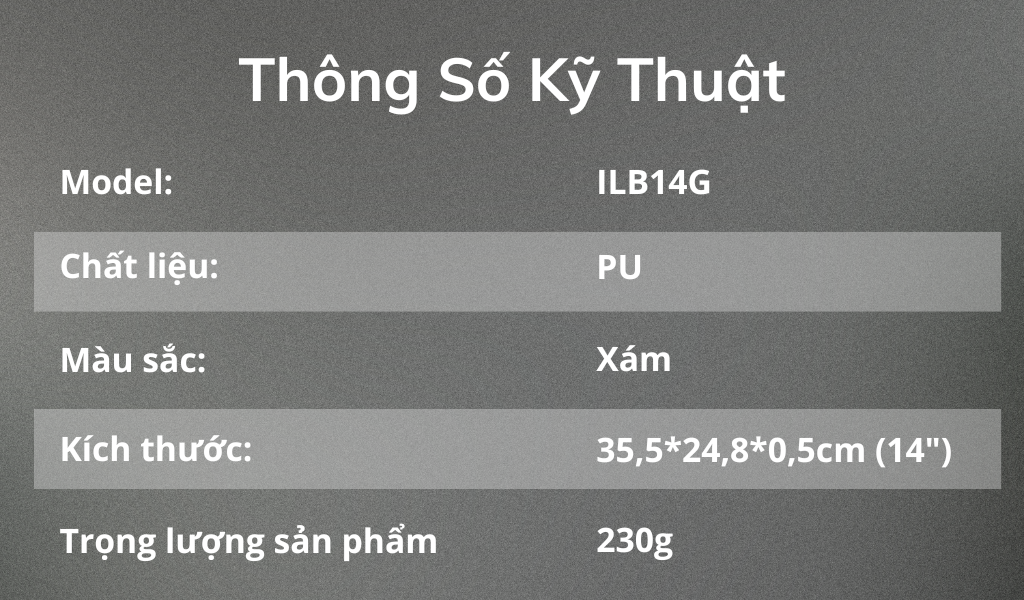 Túi Chống Sốc iCore ILB14G – Siêu Mỏng Nhẹ, Chống Nước, Giá Rẻ Cho Laptop &amp; Macbook 14" - Hàng chính hãng