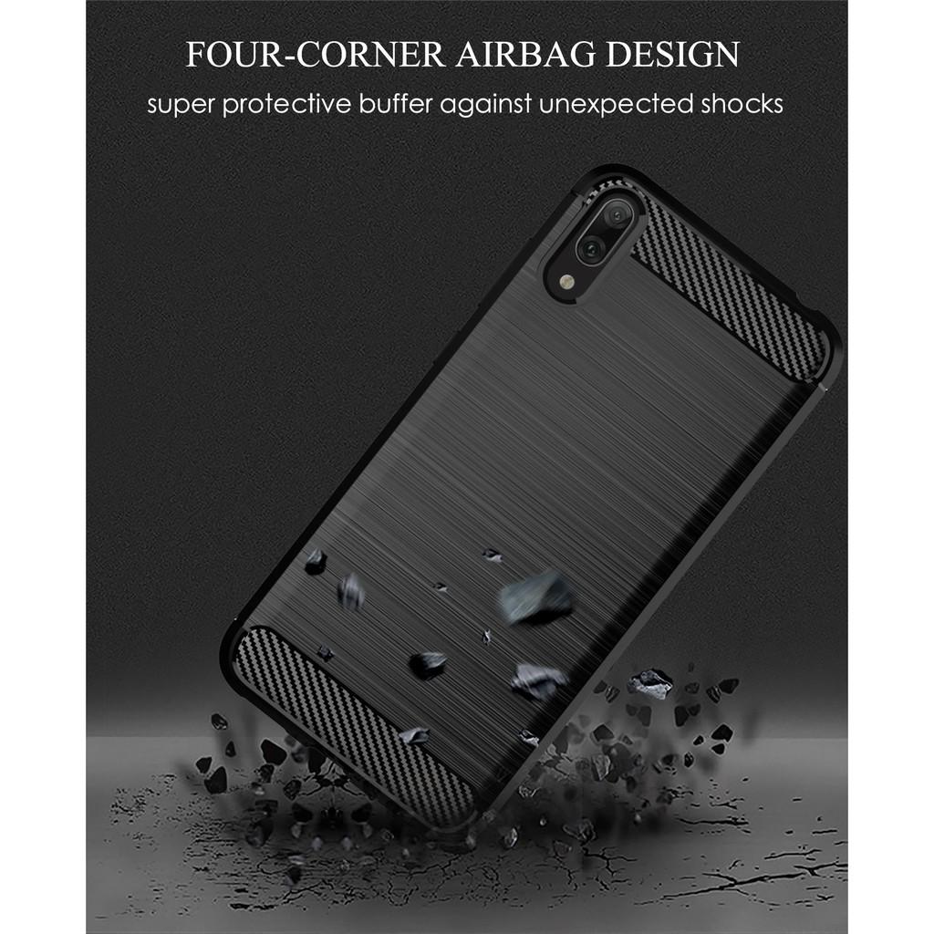Ốp lưng cho Huawei Y7 Pro 2019 dẻo Carbon phay xước chống sốc chống vân tay