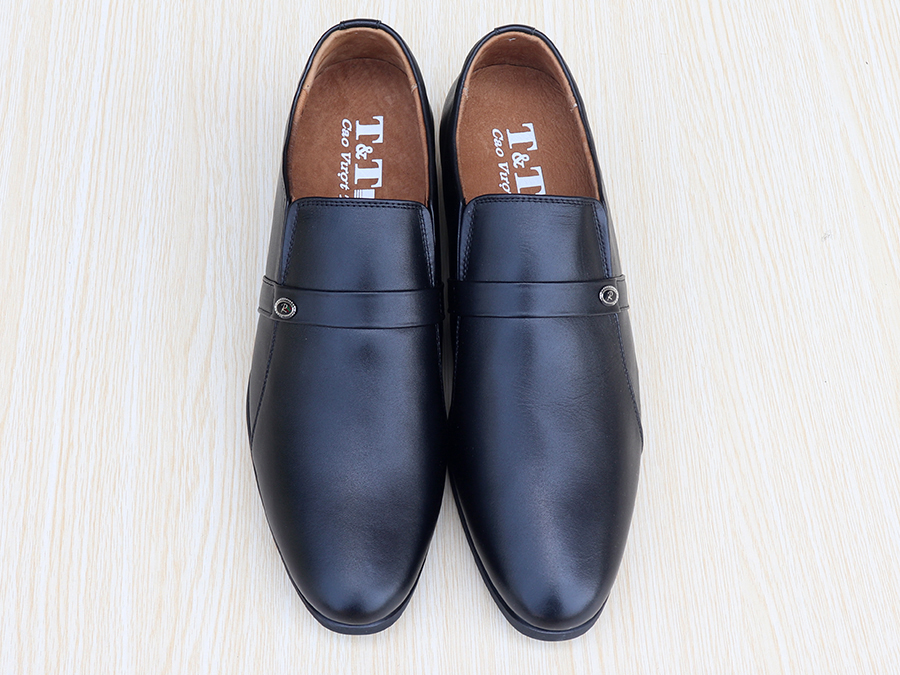 Giày Cao Nam T&TRA Tăng Cao 6Cm- T05 Đen- Chất Liệu Da Bò Cao Cấp, Đế Cao Su Đúc, Phần Tăng Cao Ẩn Bên Trong